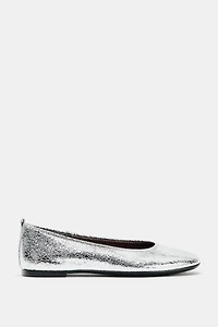 METALLIC BALLET FLATS