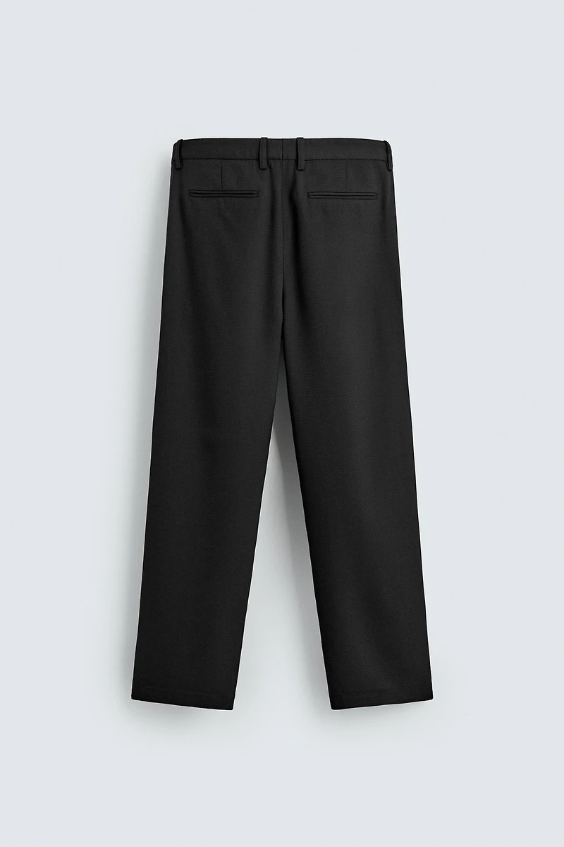WOOL BLEND PLEATED PANTS