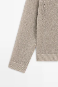 Pull col V en maille de coton mélangé