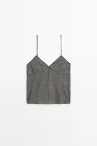 Strappy top with embroidered detail