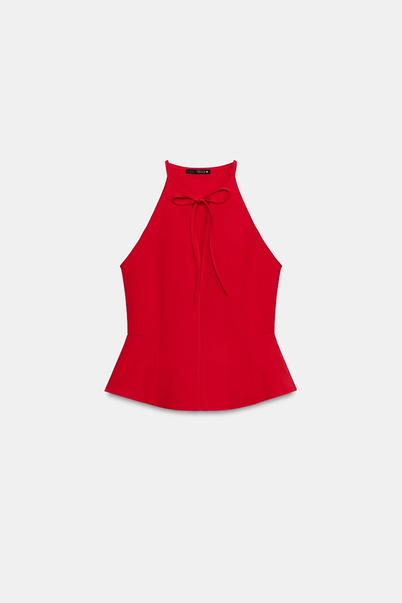 TOP HALTER PÉPLUM