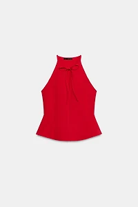 TOP HALTER PÉPLUM