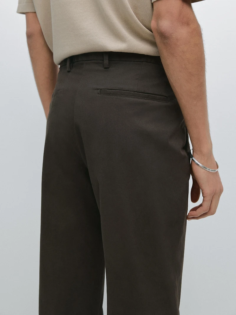 100% cotton slim fit trousers