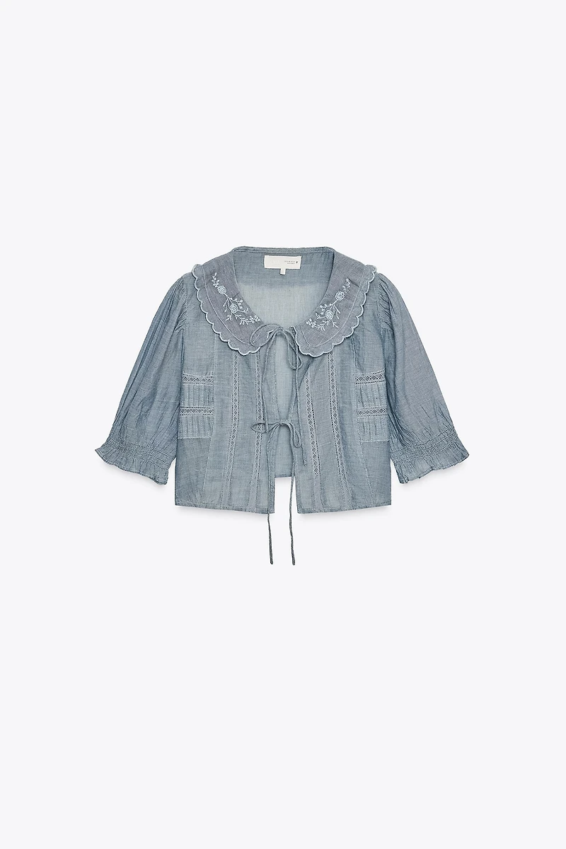 CHEMISE COURTE BRODERIES