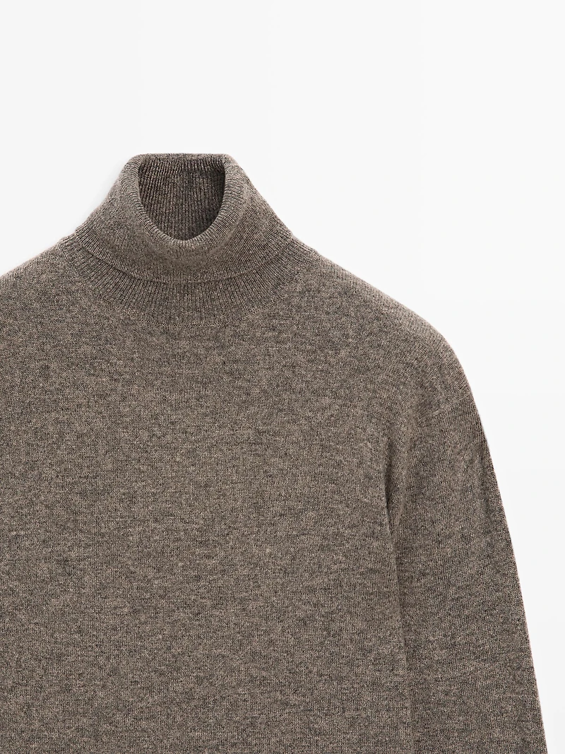 Wool blend high neck sweater