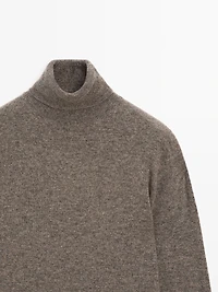 Wool blend high neck sweater
