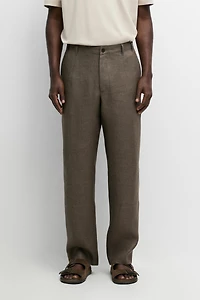 Faded total look 100% linen pants