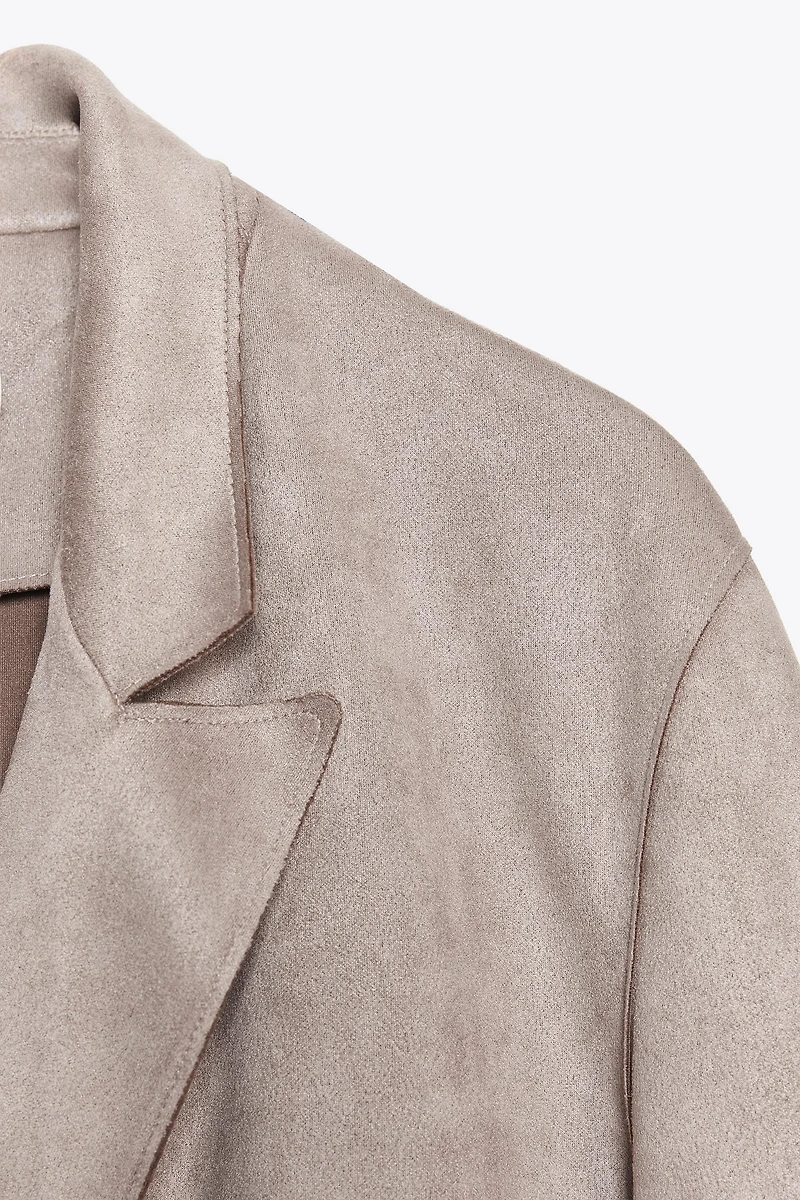 FAUX SUEDE BLAZER