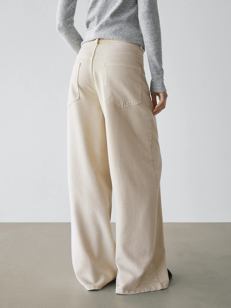 Low-rise wide-leg trousers