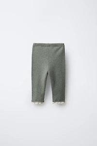 LACE TRIM KNIT LEGGINGS