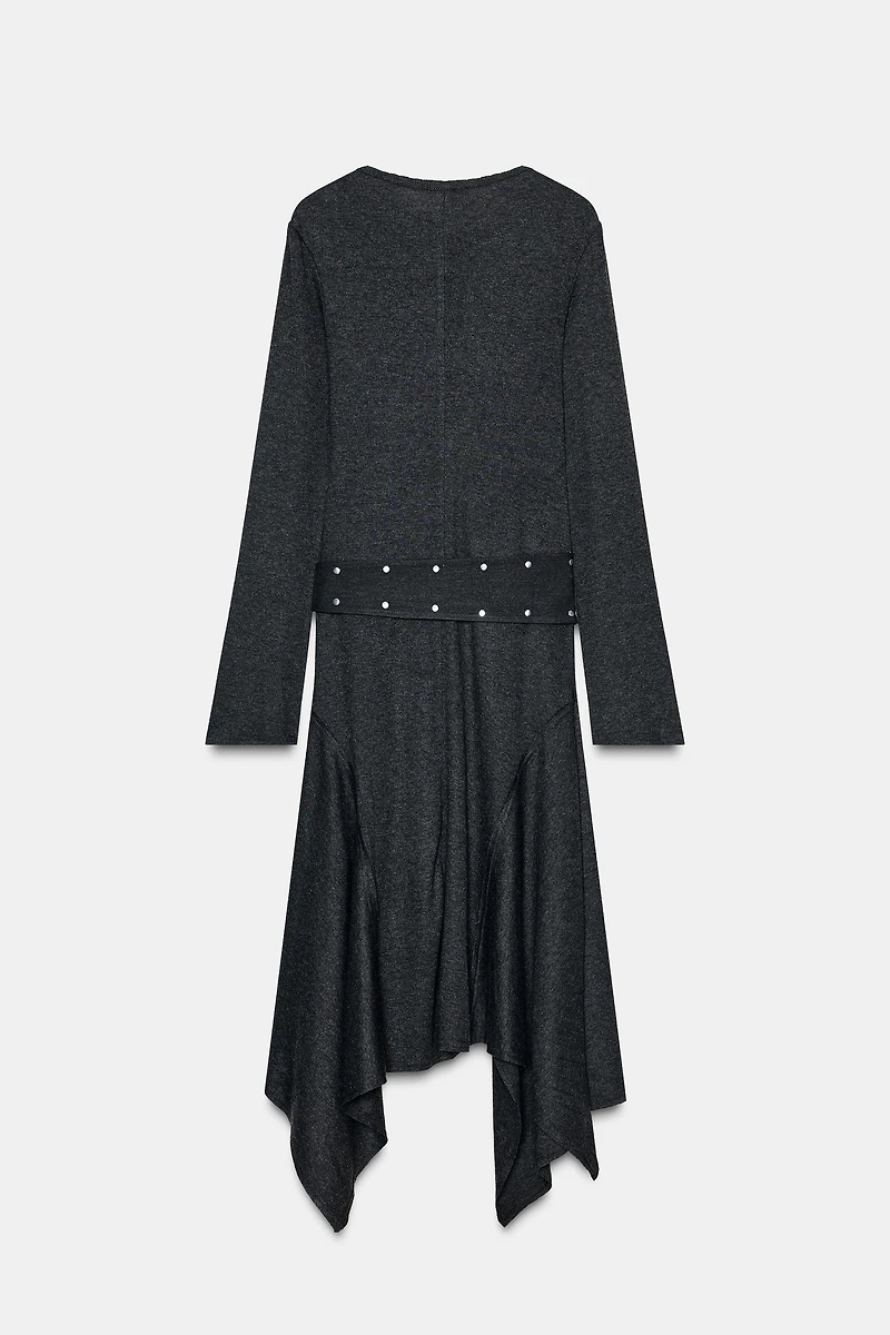 ROBE MI-LONGUE ASYMÉTRIQUE