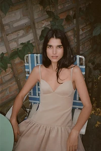 SHORT VOLUMINOUS STRAPPY DRESS