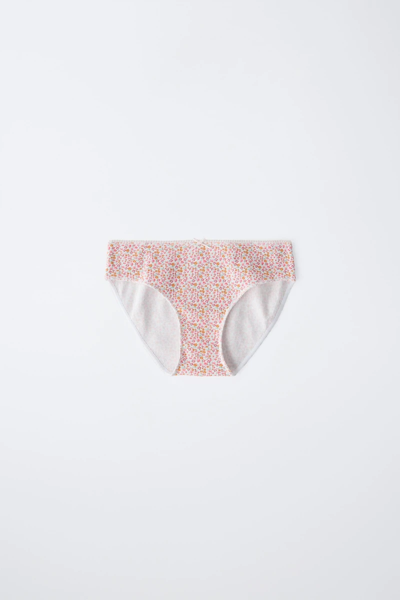 6-14 YEARS/ SIX-PACK OF PATCHWORK AND RIBBED FLORAL UNDERWEAR