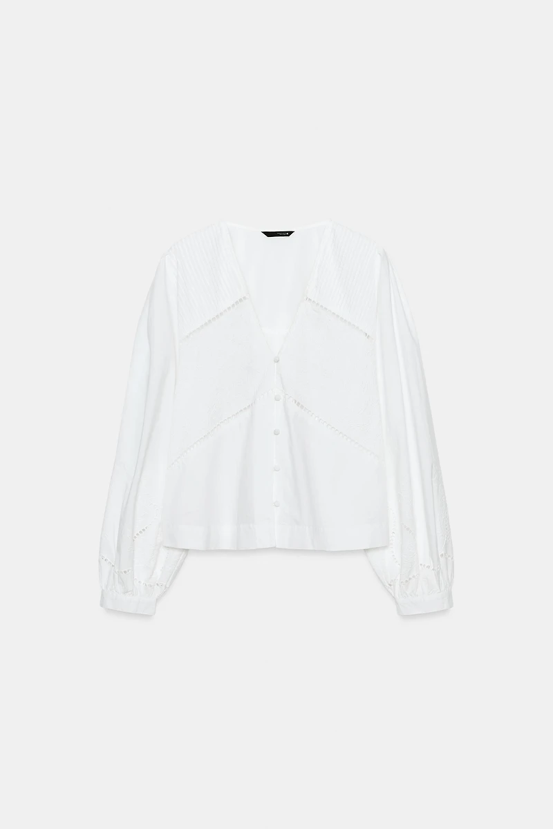 EMBROIDERED POPLIN SHIRT