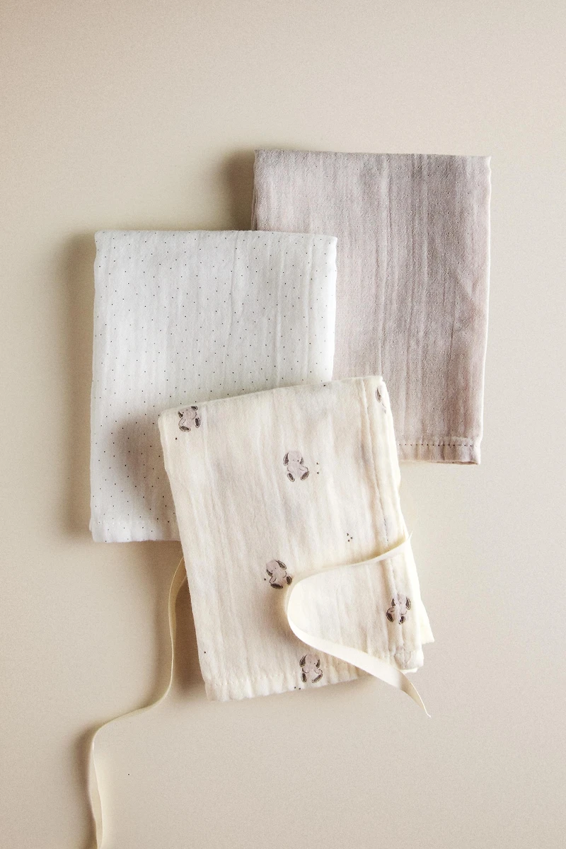 BABY BUNNY MUSLIN CLOTHS (PACK OF 3)