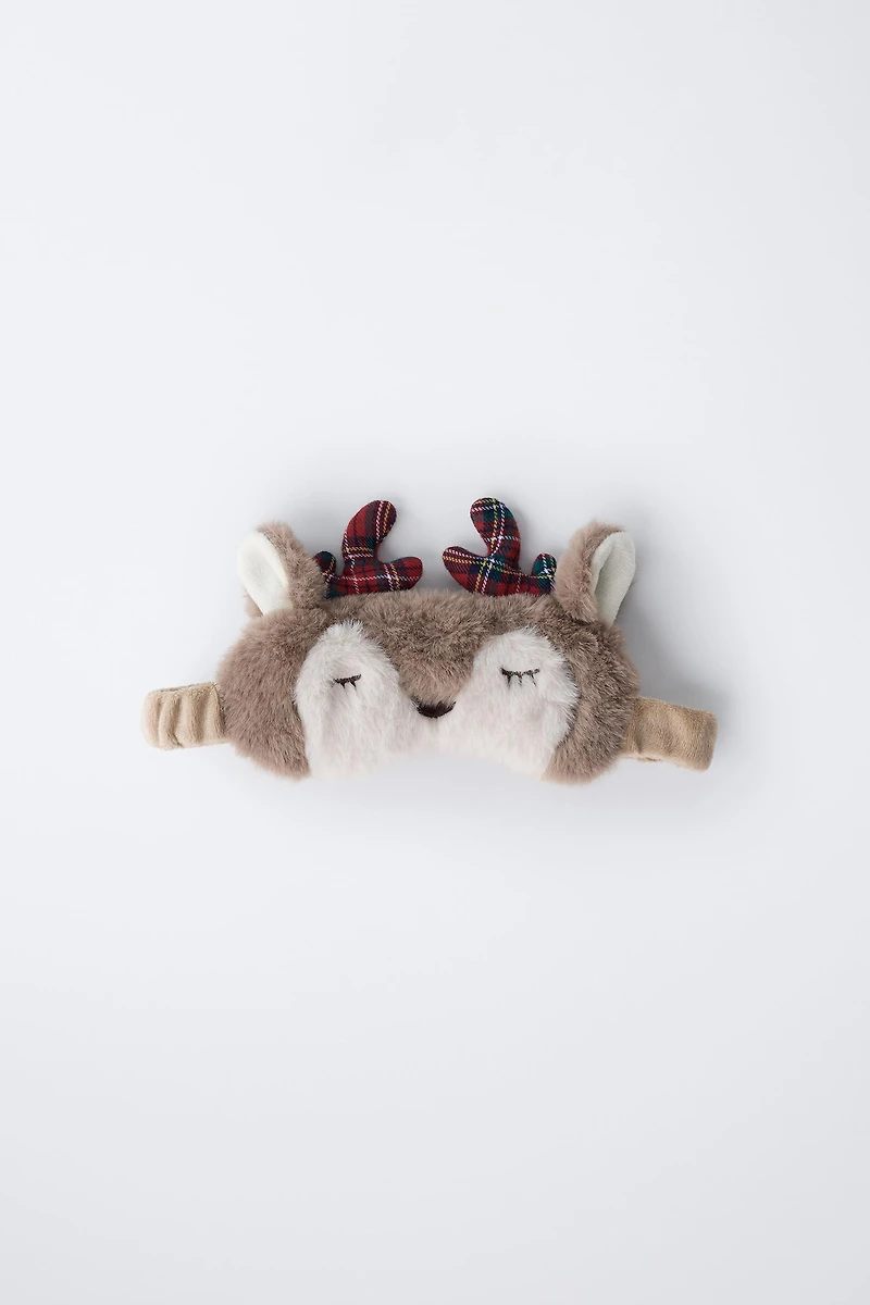 FAUX FUR REINDEER EYE MASK