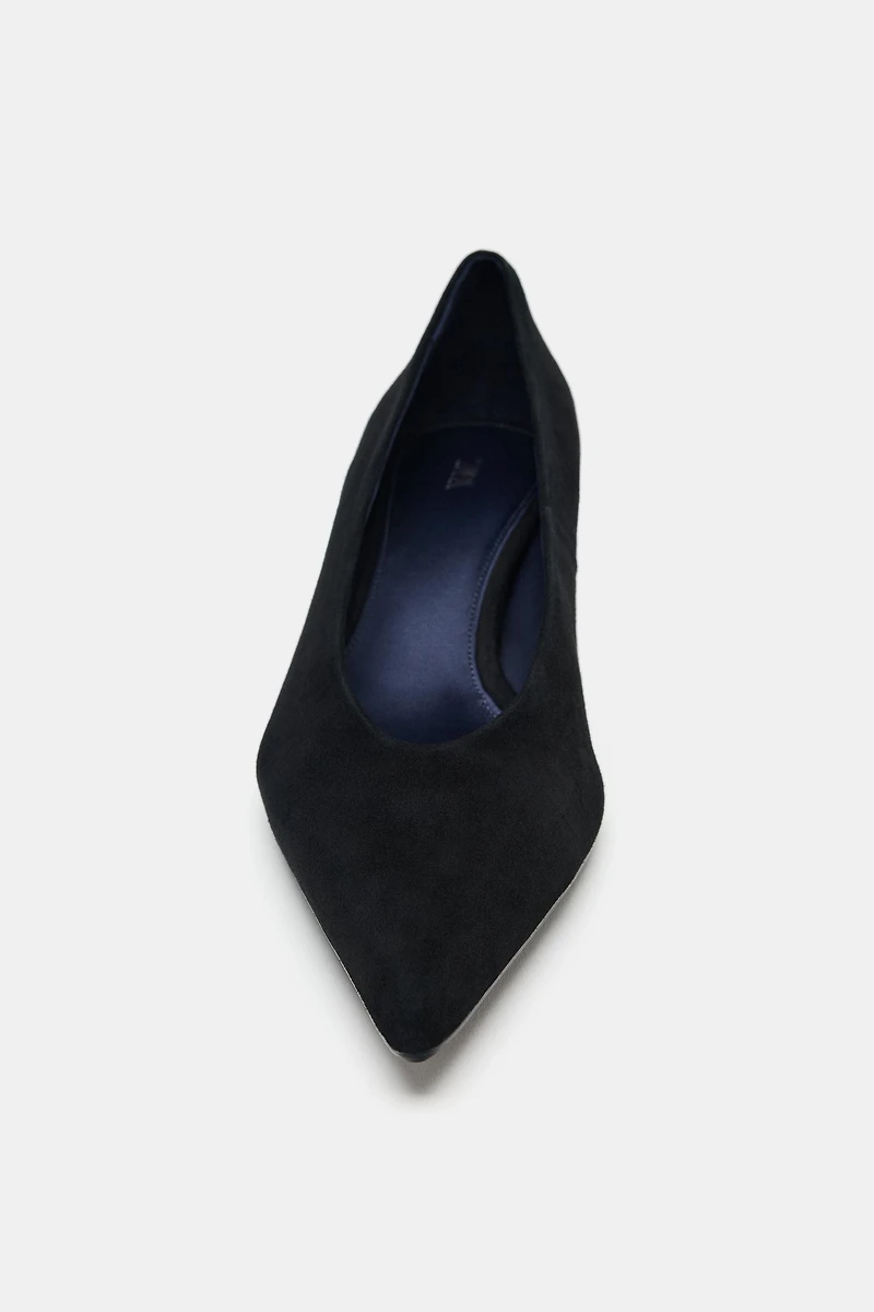 SUEDE KITTEN HEEL SHOES