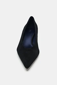 SUEDE KITTEN HEEL SHOES