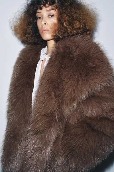 MANTEAU COURT EFFET FOURRURE ZW COLLECTION
