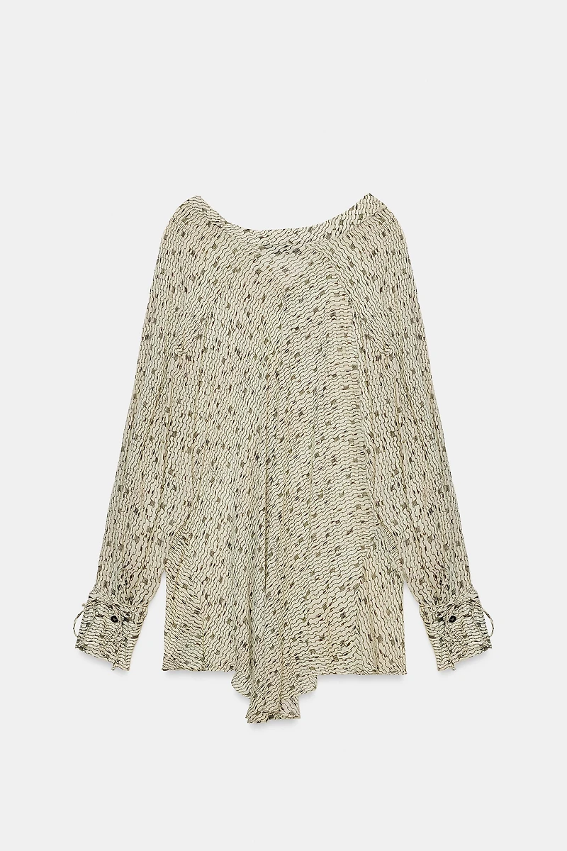 ZW COLLECTION PRINTED FLOWY SHIRT