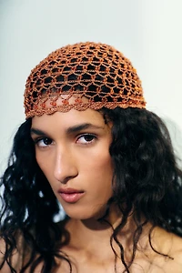 CROCHET BEADED CAP