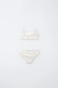AGES 6–14: FLORAL LACE-TRIM BIKINI