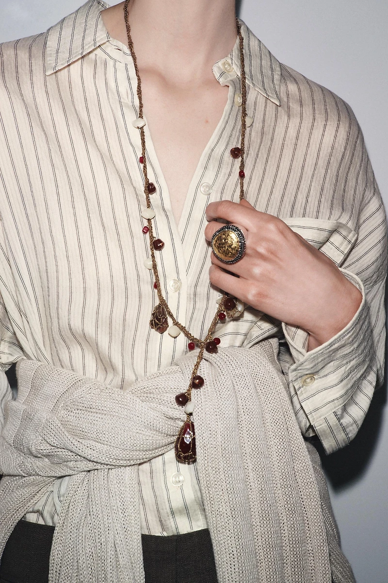 CHAIN AND STONE NECKLACE