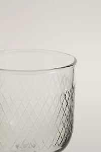 CARVED GLASS GOBLET