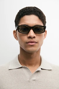 Cotton blend knit polo shirt