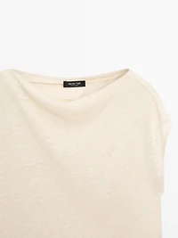 Cape cropped asymétrique en lin mélangé