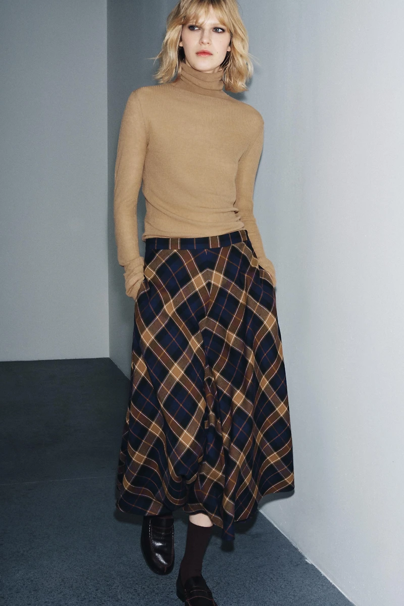 CHECK CAPE SKIRT ZW COLLECTION LIMITED EDITION