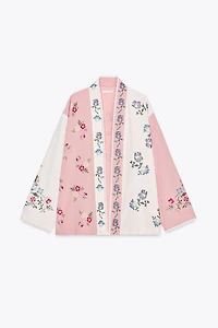 CAFTAN EN COTON AVEC BRODERIES FLEURS