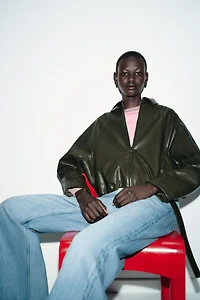 BLOUSON BOMBER MATIÈRE SYNTHÉTIQUE