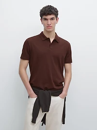 Cotton blend short sleeve polo shirt