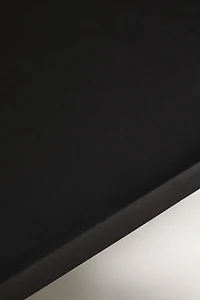 WOOD AND LEATHER COFFEE TABLE