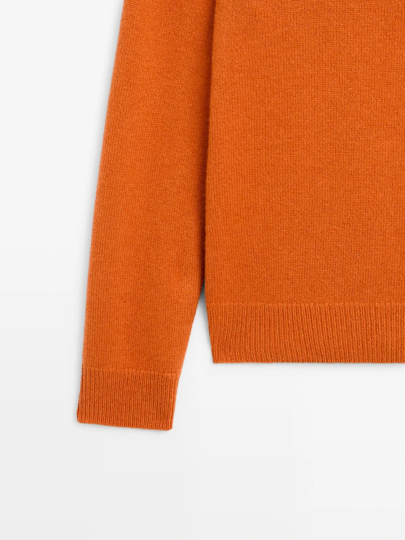 V-neck knit sweater