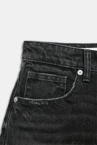 TRF CURVED HIGH-WAISTED DENIM SHORTS