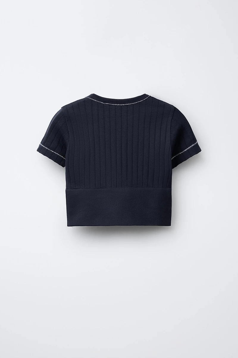 T-SHIRT SEAMLESS DE SPORT À LISERÉS BRILLANTS