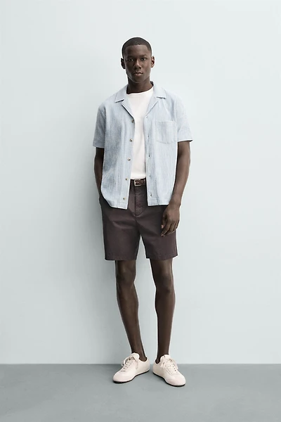 REGULAR FIT SEERSUCKER TEXTURED SHIRT