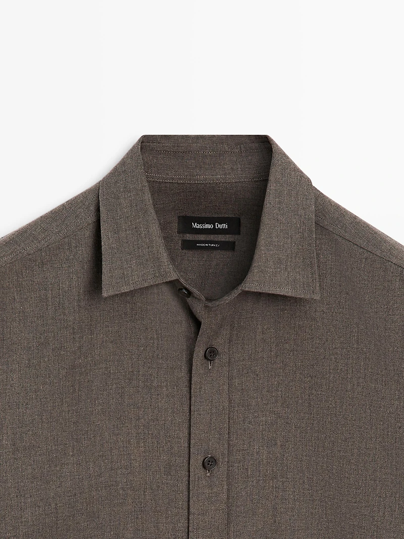 Regular fit melange shirt