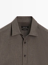 Regular fit melange shirt