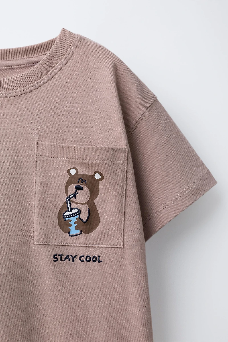 ANIMAL EMBROIDERY T-SHIRT