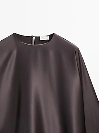 100% silk short batwing sleeve blouse - STUDIO