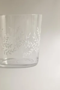 CHRISTMAS GLASS LEAF TUMBLER