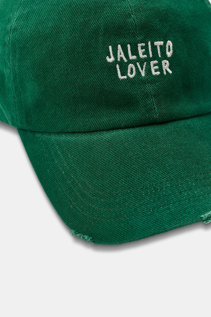 EMBROIDERED TEXT TWILL CAP