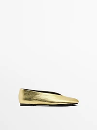 Ballerines cuir métallisé
