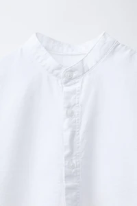 TEXTURED SHIRT WITH MANDARIN COLLAR