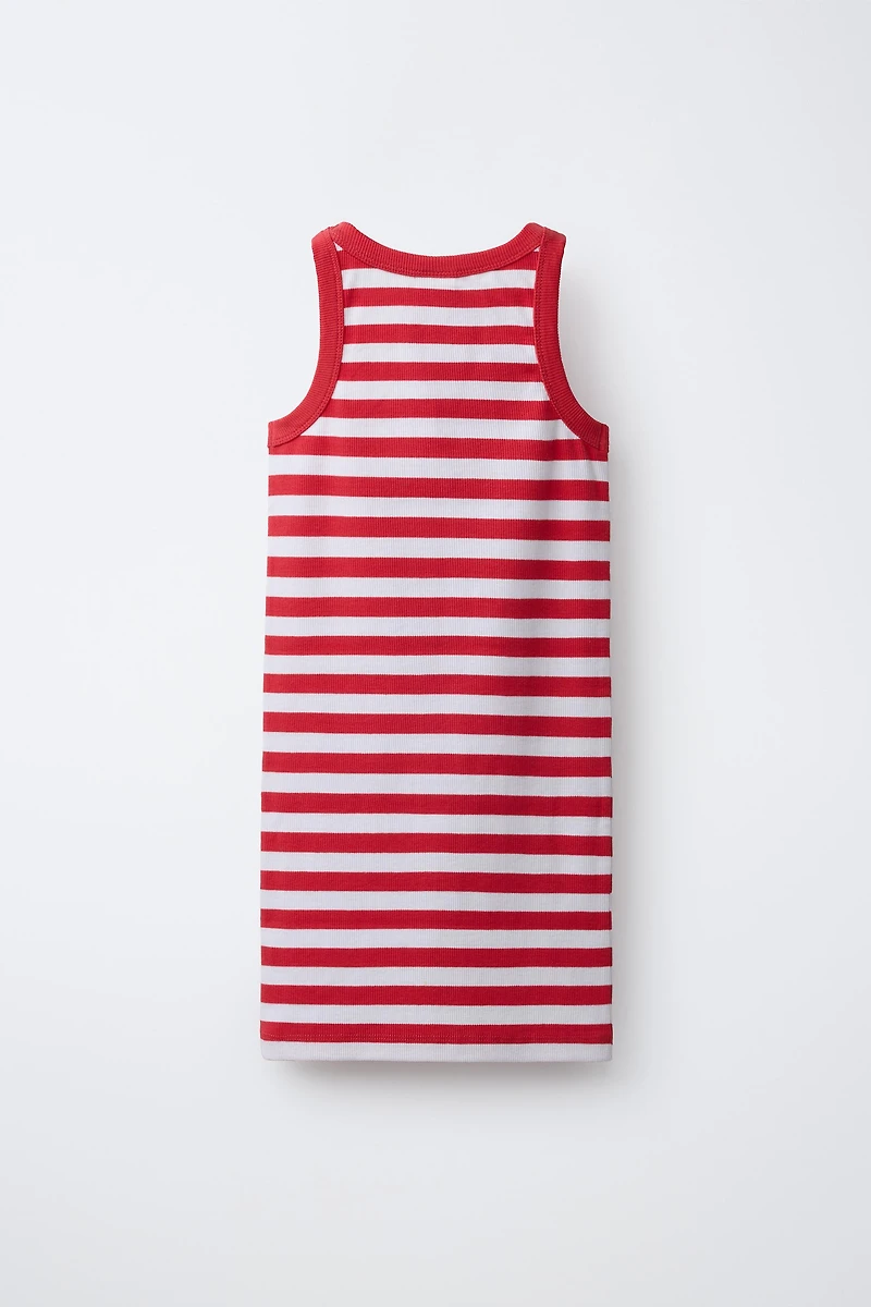 EMBROIDERED RIB DRESS