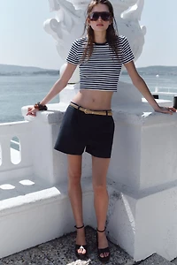 CROPPED STRETCH T-SHIRT