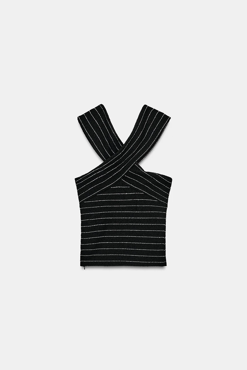 BOUCLÉ WRAP TOP
